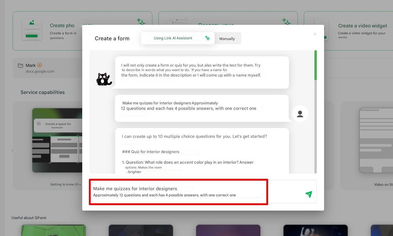 Create forms with AI assistant | QForm