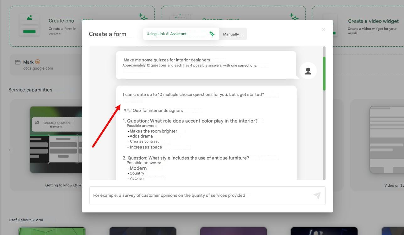 Create forms with AI assistant | QForm