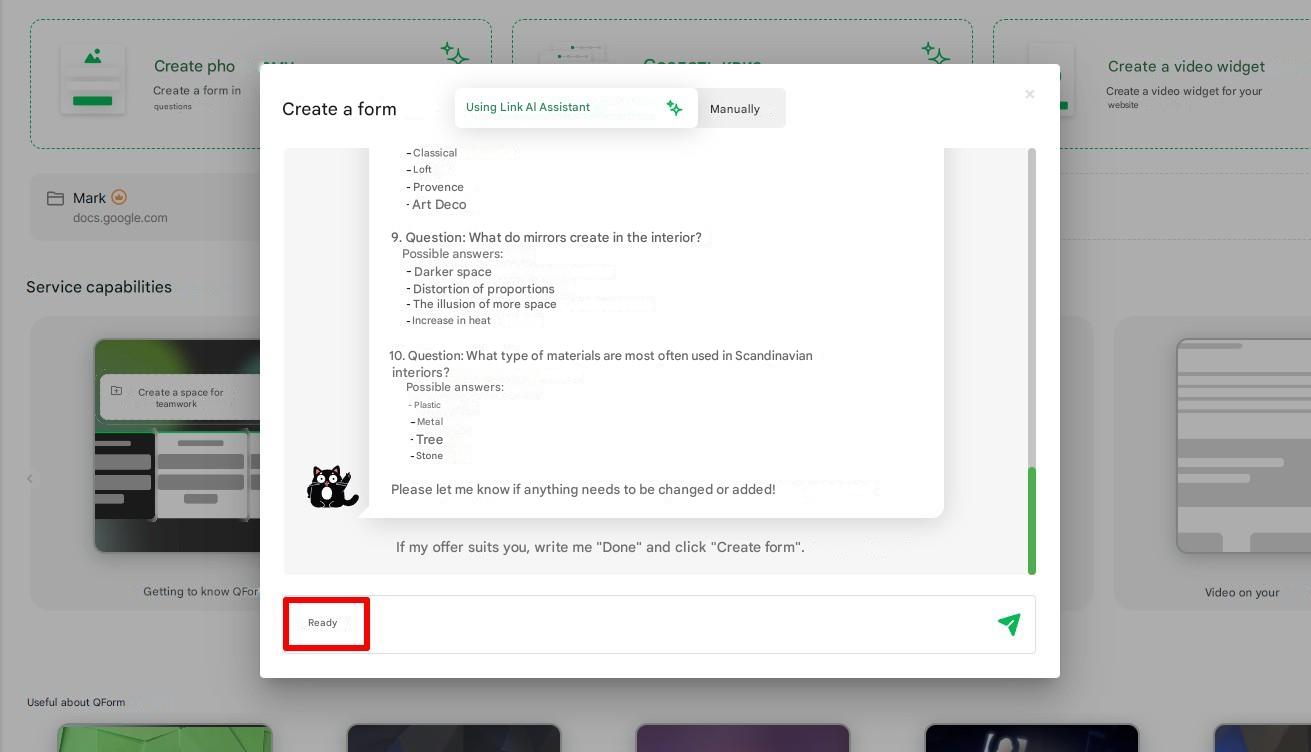 Create forms with AI assistant | QForm